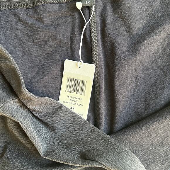 NWT Eileen Fisher Washable Stretch Crepe Pants 3XL Graphite Gray Slim Ankle - Picture 5 of 5